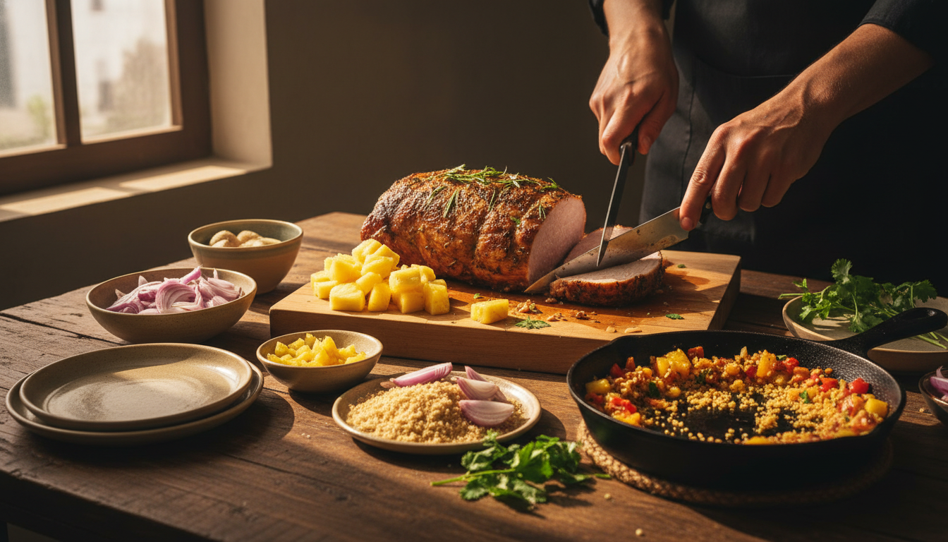 Ingredientes e Preparação do Lombo com Farofa de Abacaxi Fit